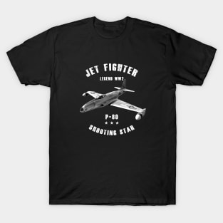 Lockheed P-80 Shooting Star Military Jet Fighter Plane WW2 T-Shirt